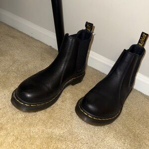 Dr. Martens Black Boots with Yellow Accents